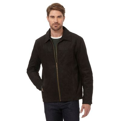 Dark brown leather suede jacket
